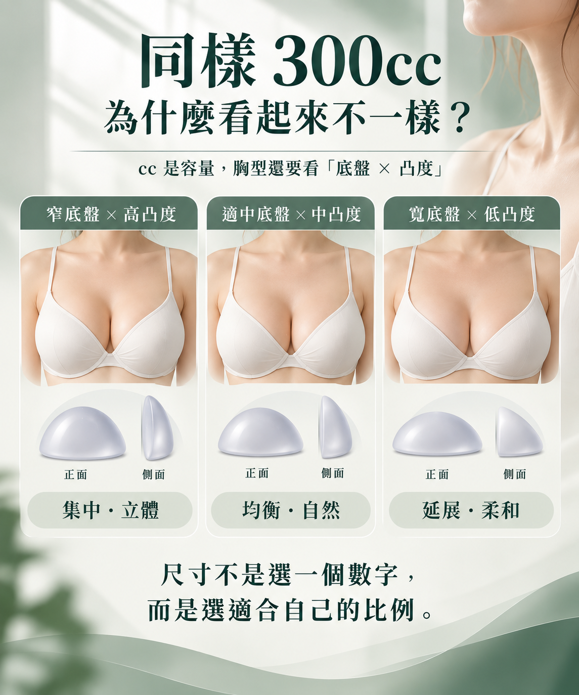 隆乳300cc尺寸評估說明